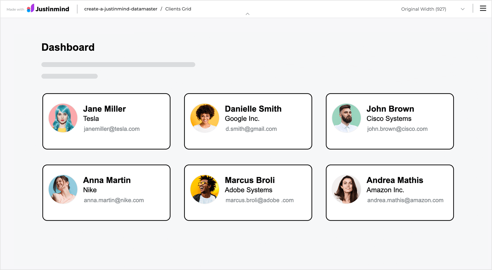 customized data grid