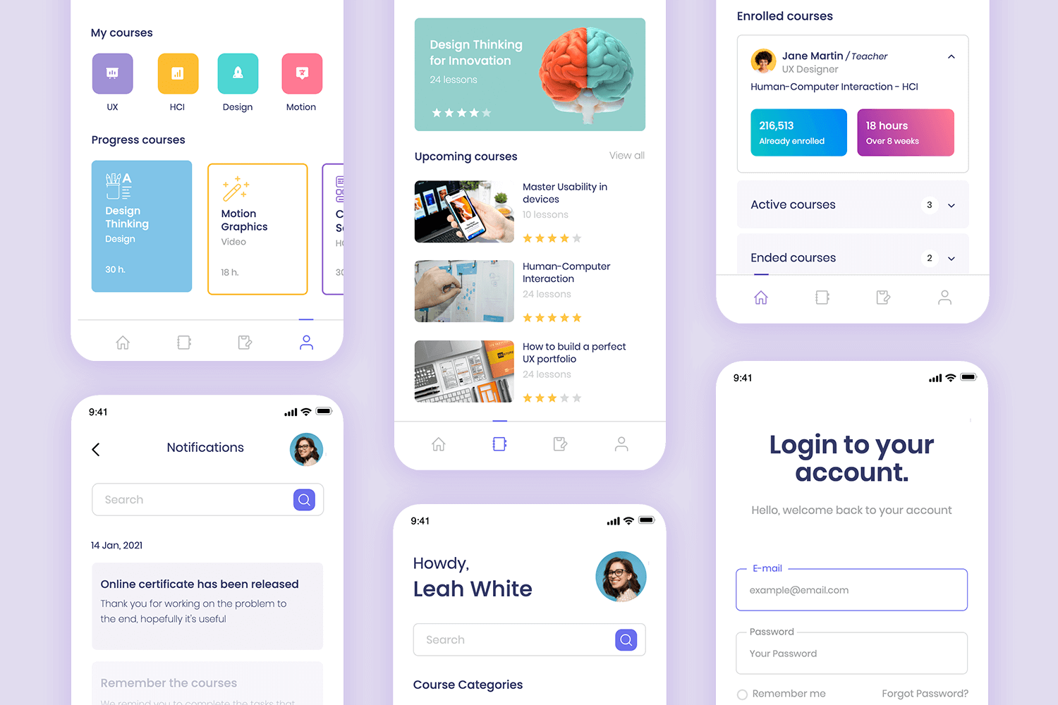 mobile app mockup distance learning