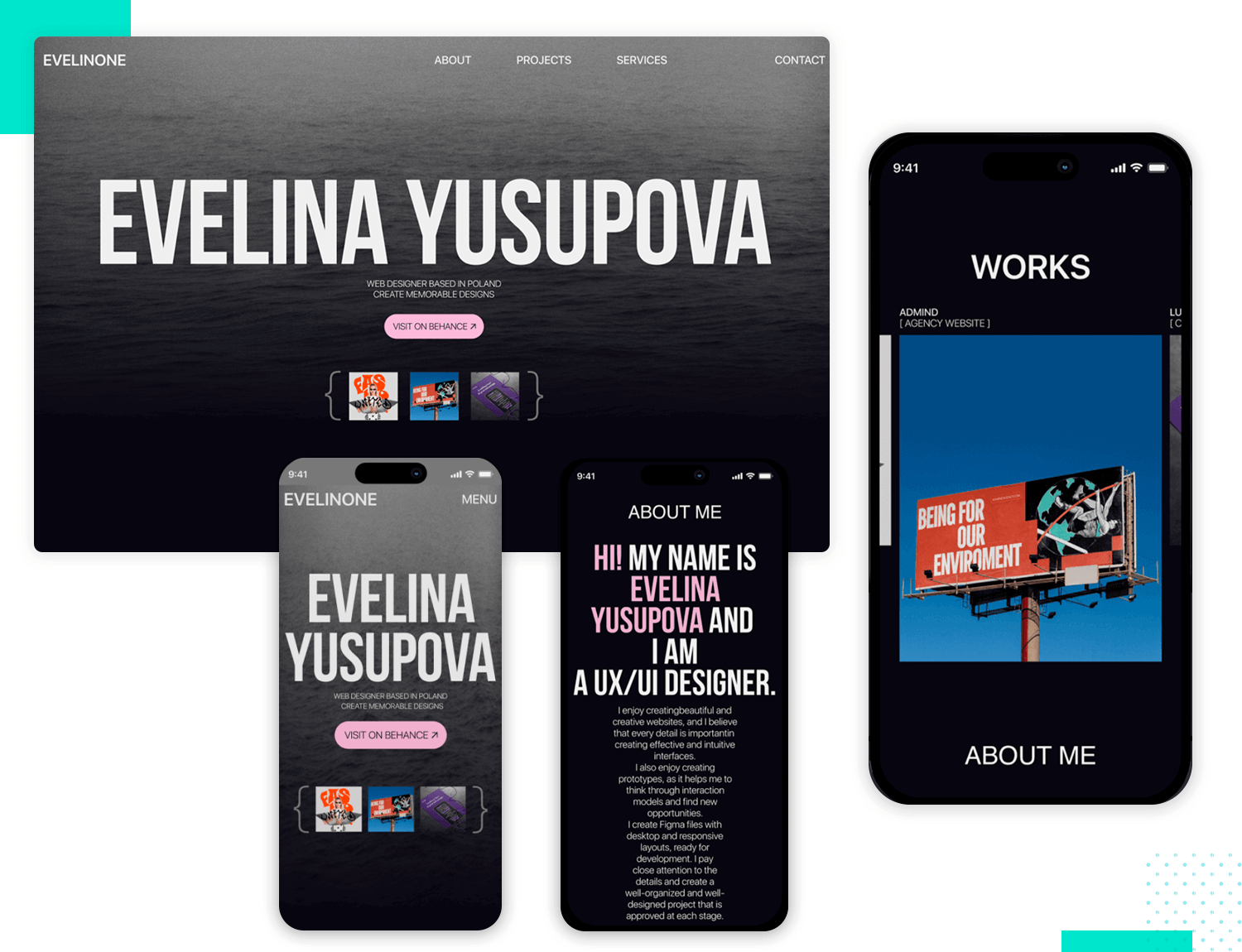 Evelina Yusupova's UX/UI design portfolio