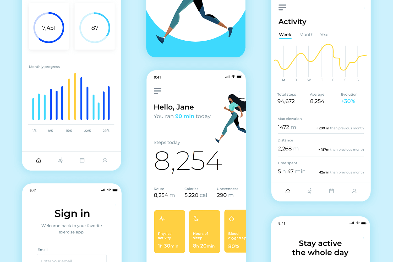 fitness app free mockup