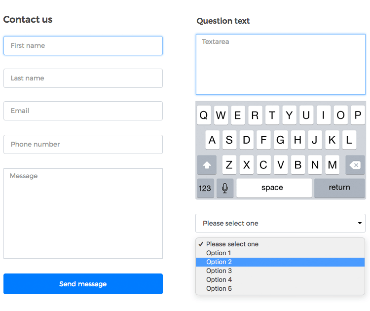 Justinmind Forms and Surveys UI kit - elements have built-in interactions