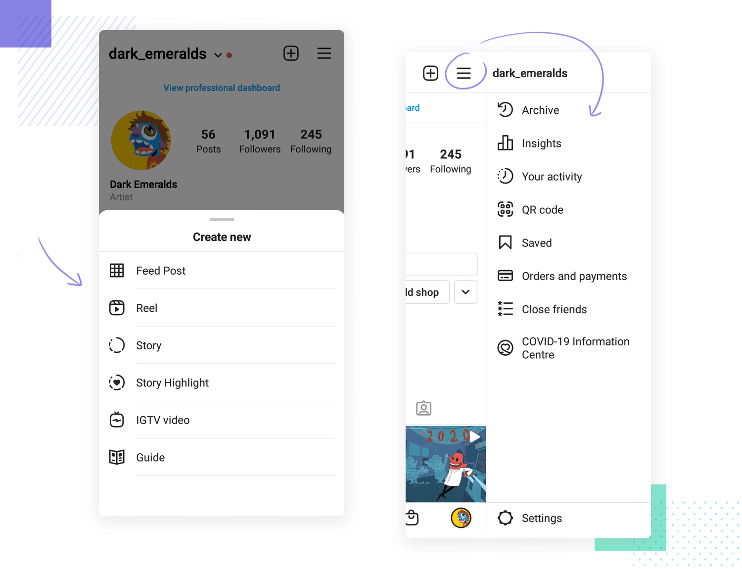 Instagram as UX design example of visual hierarchy and interaction design