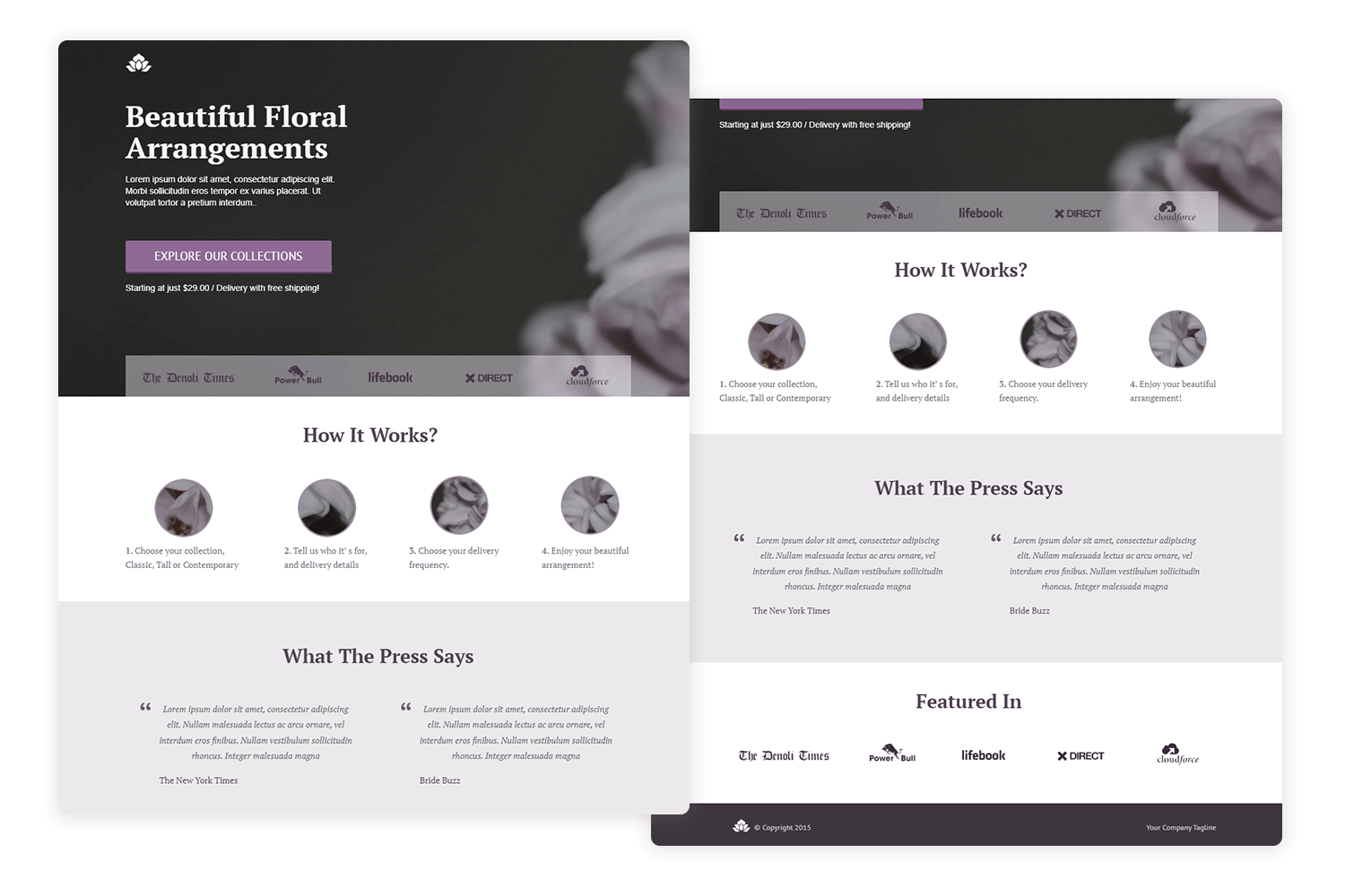 landing page design flora