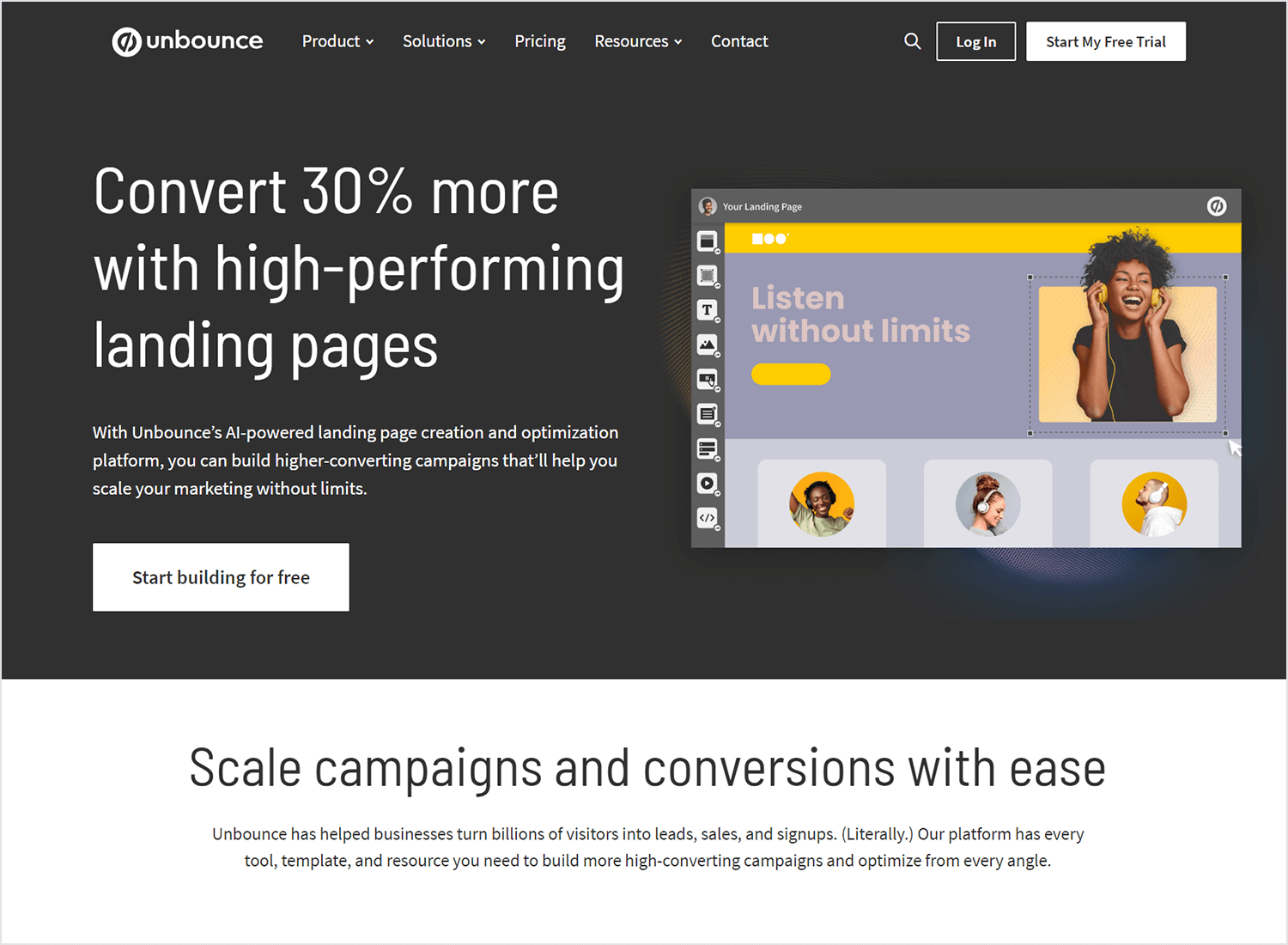 landing page ux unbounce