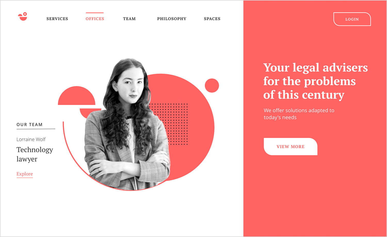 legal services website template for ui design