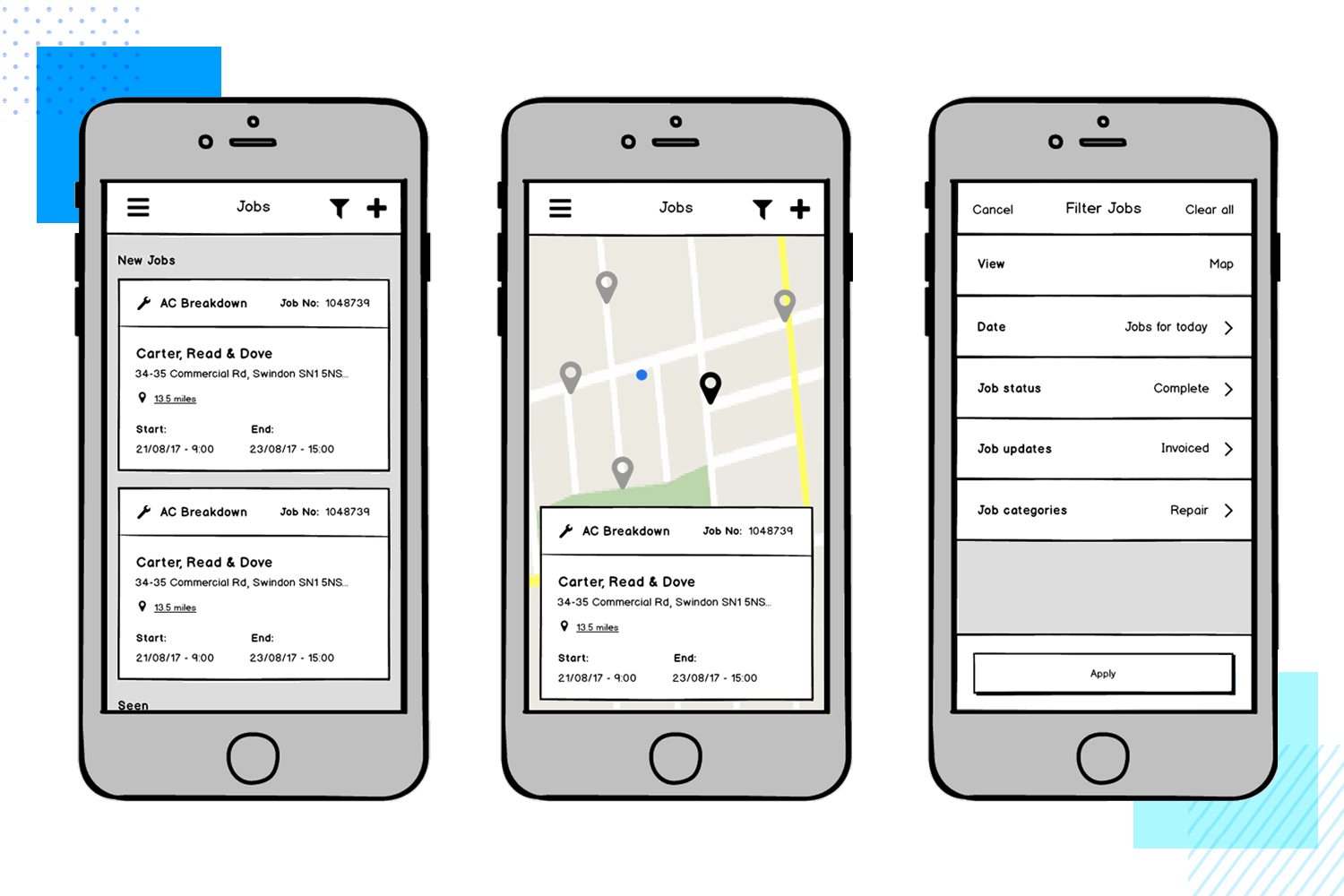 low fidelity business map prototype example