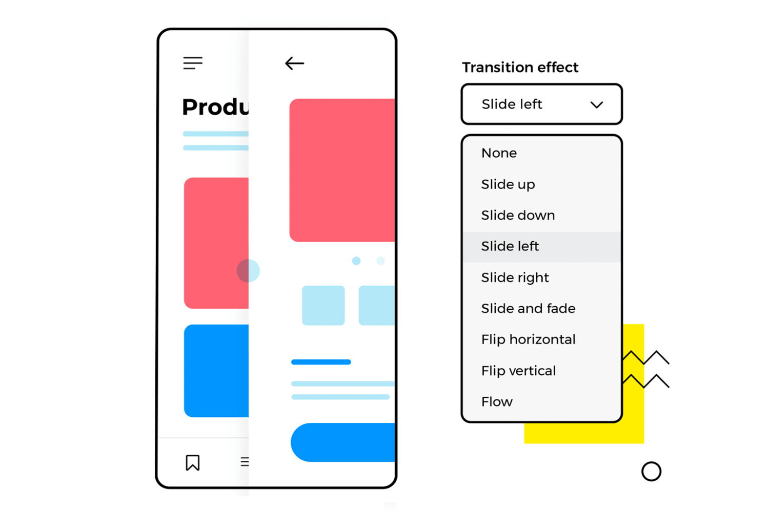 Design mobile app transitions in Justinmind