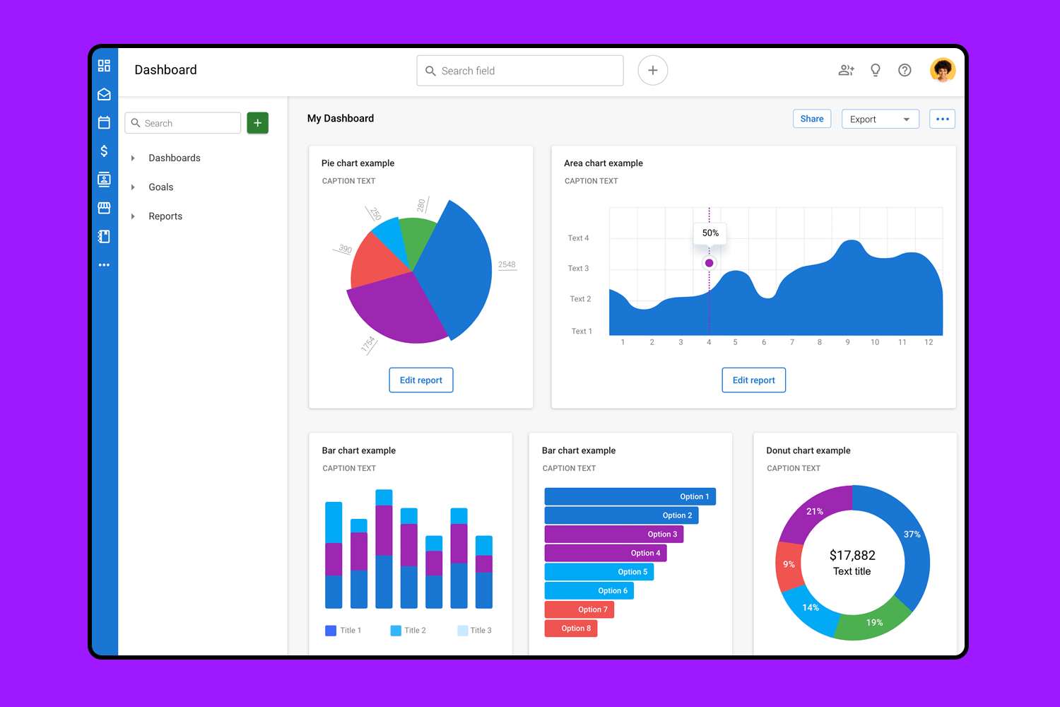 MUI CRM web app template from Justinmind