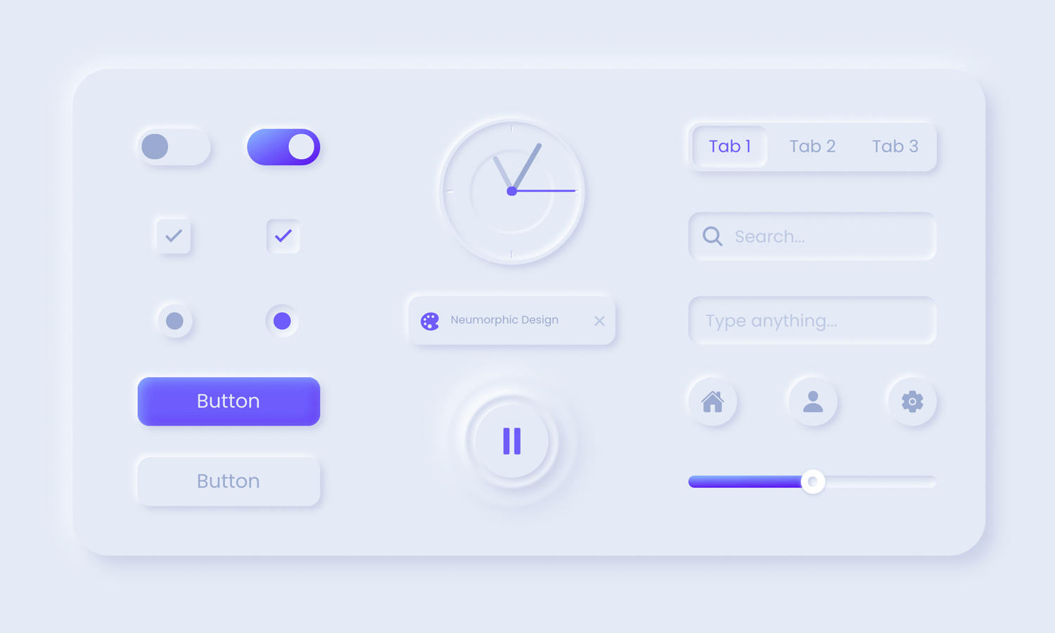 neumorphic elements free ui kit