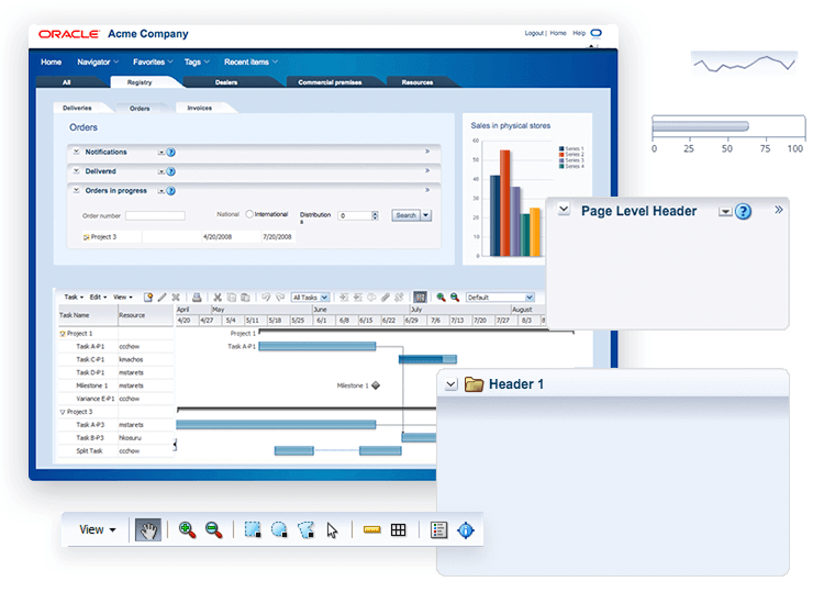 ORACLE Fusion UI kit - elements and components available