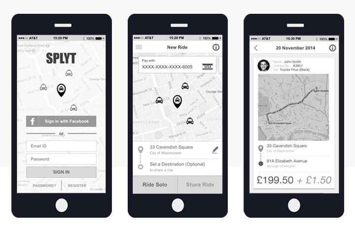 prototyping the complete-experience splyt cab app