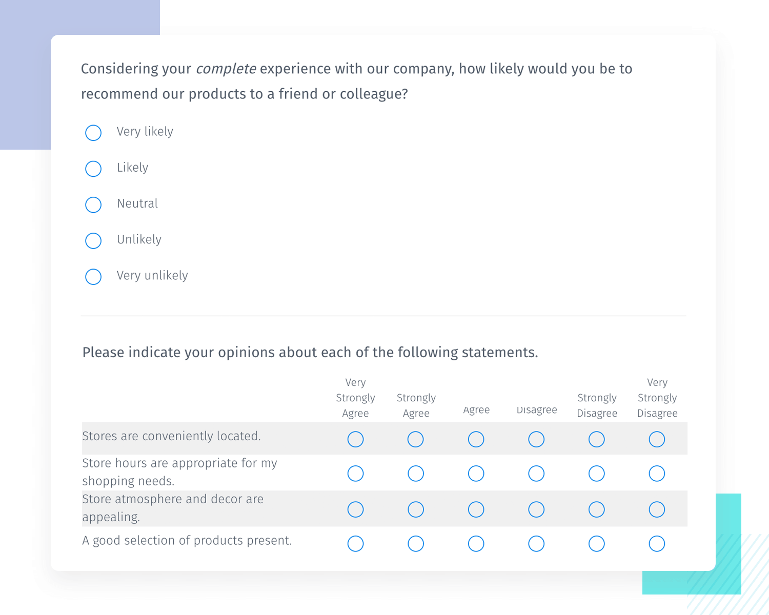 showing template of research example by questionpro