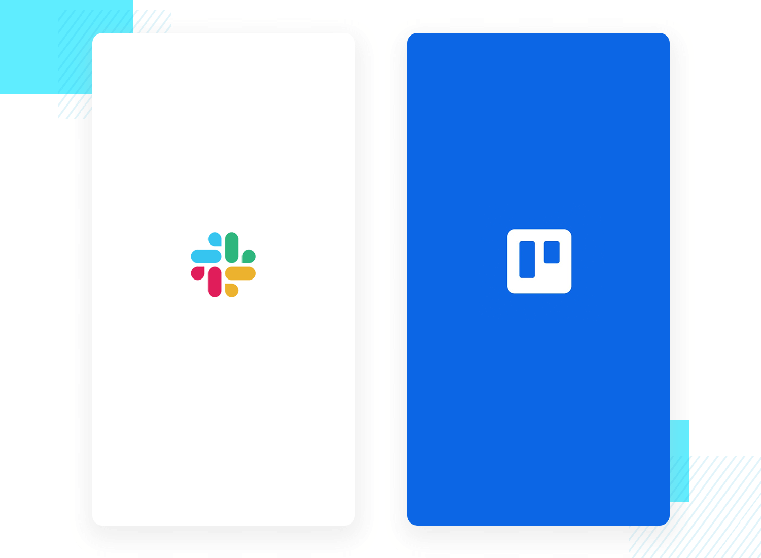 Slack and Trello splash screen examples