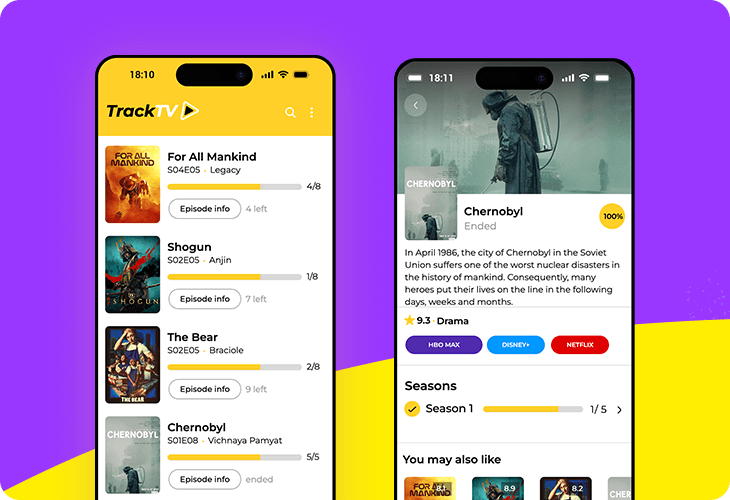 TV shows tracker mobile app