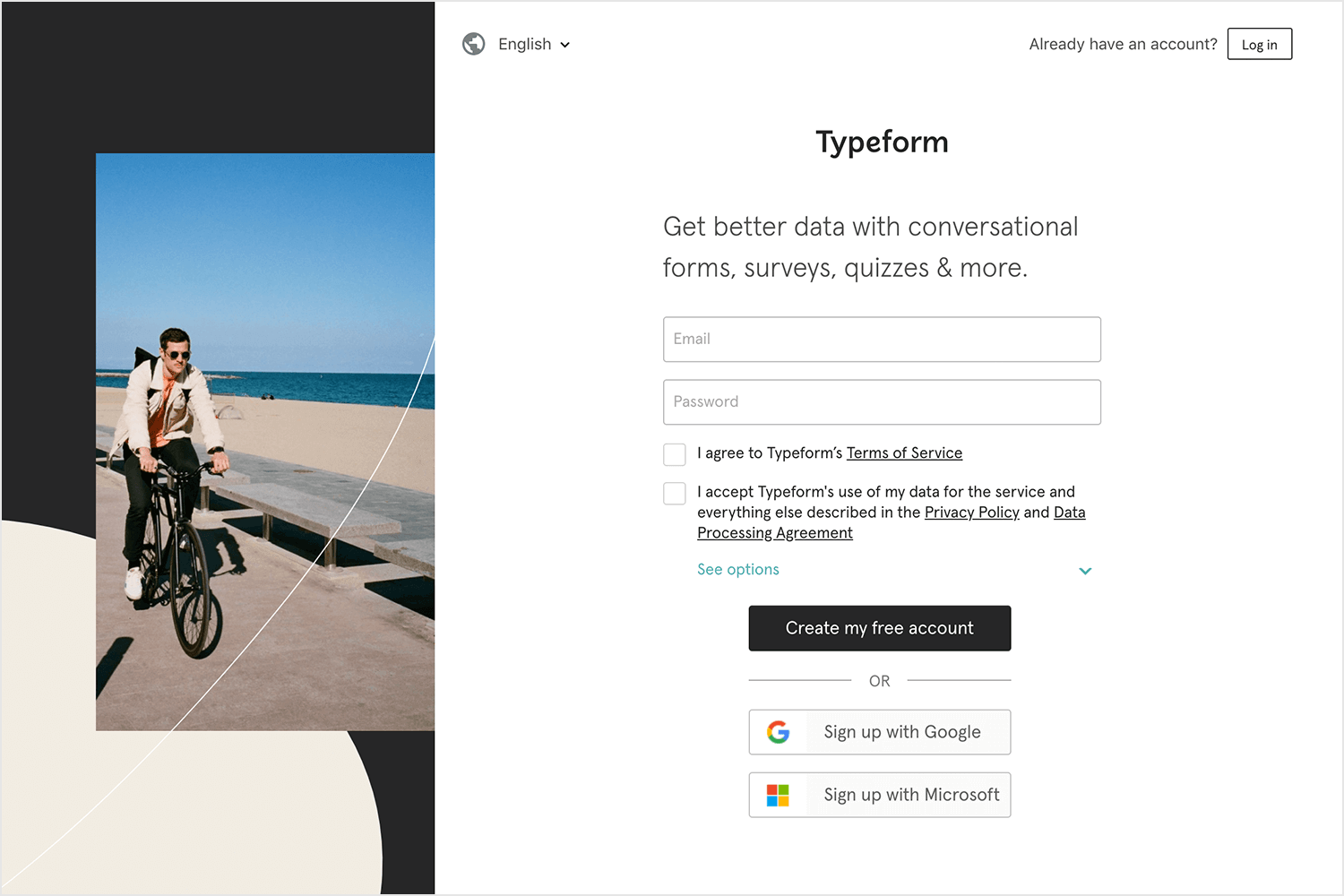 typeform signup form