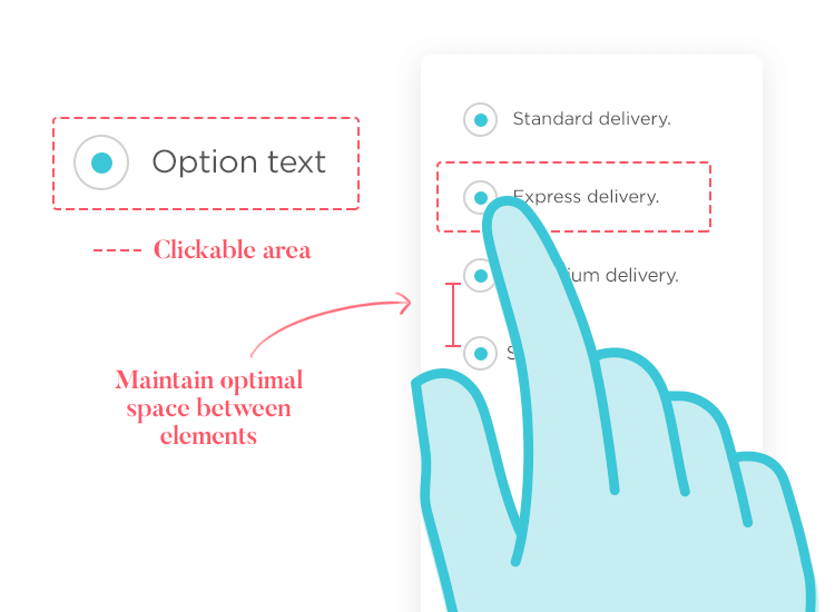 ensuring usability in radio button design