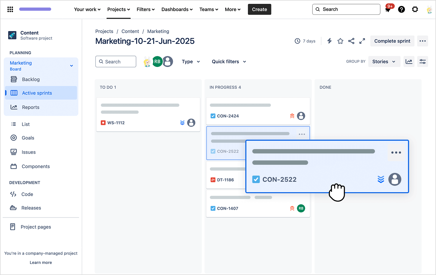 ux design examples jira