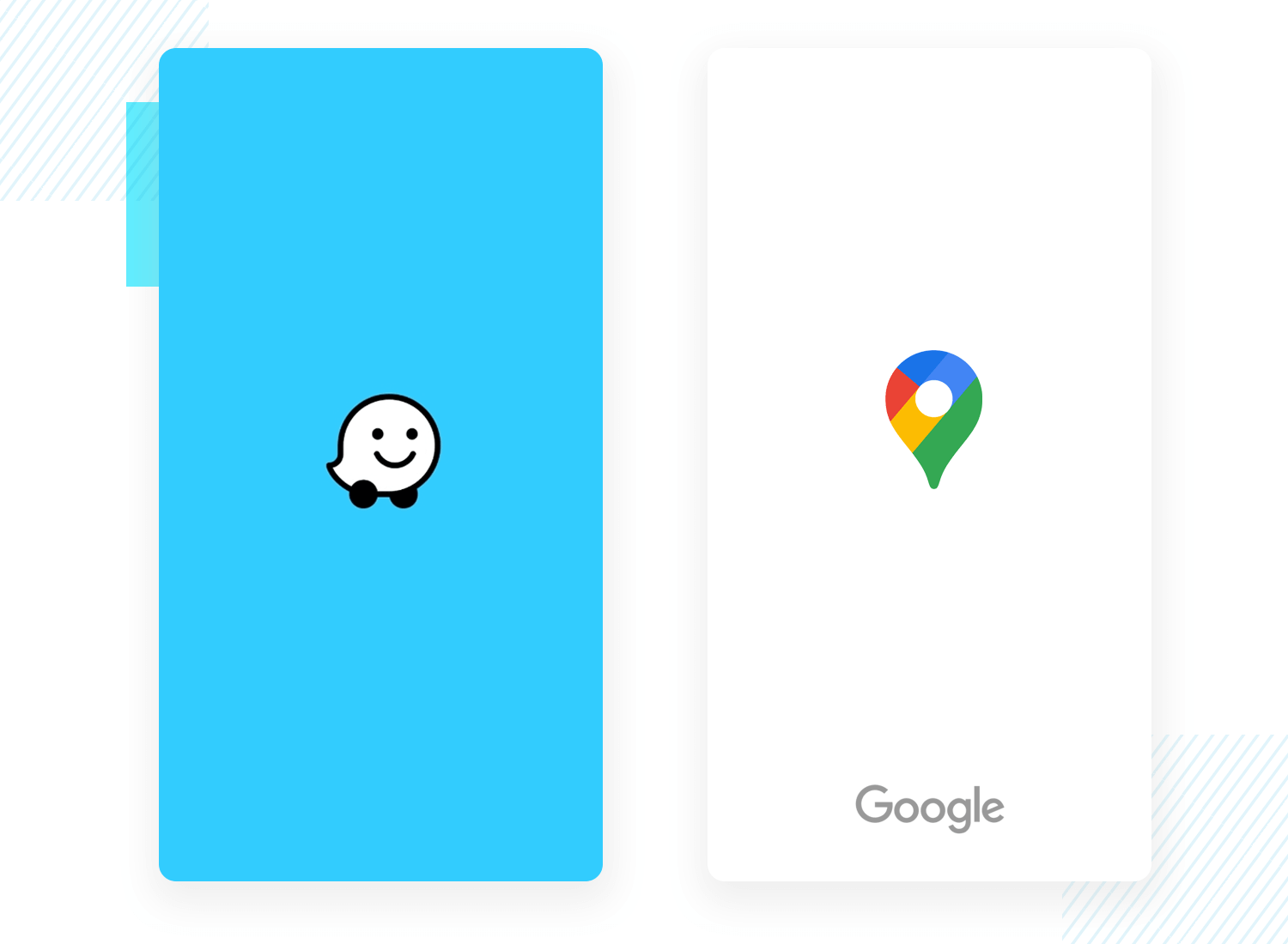 Waze and Google Maps splash screen examples