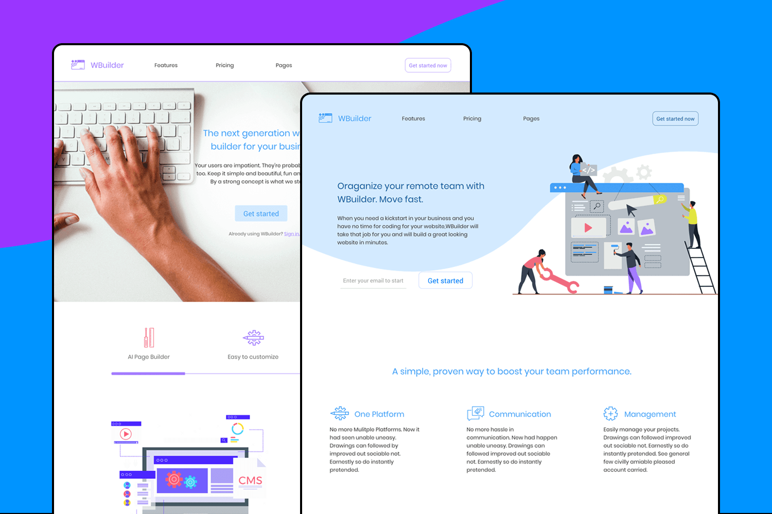 website builder template for justinmind