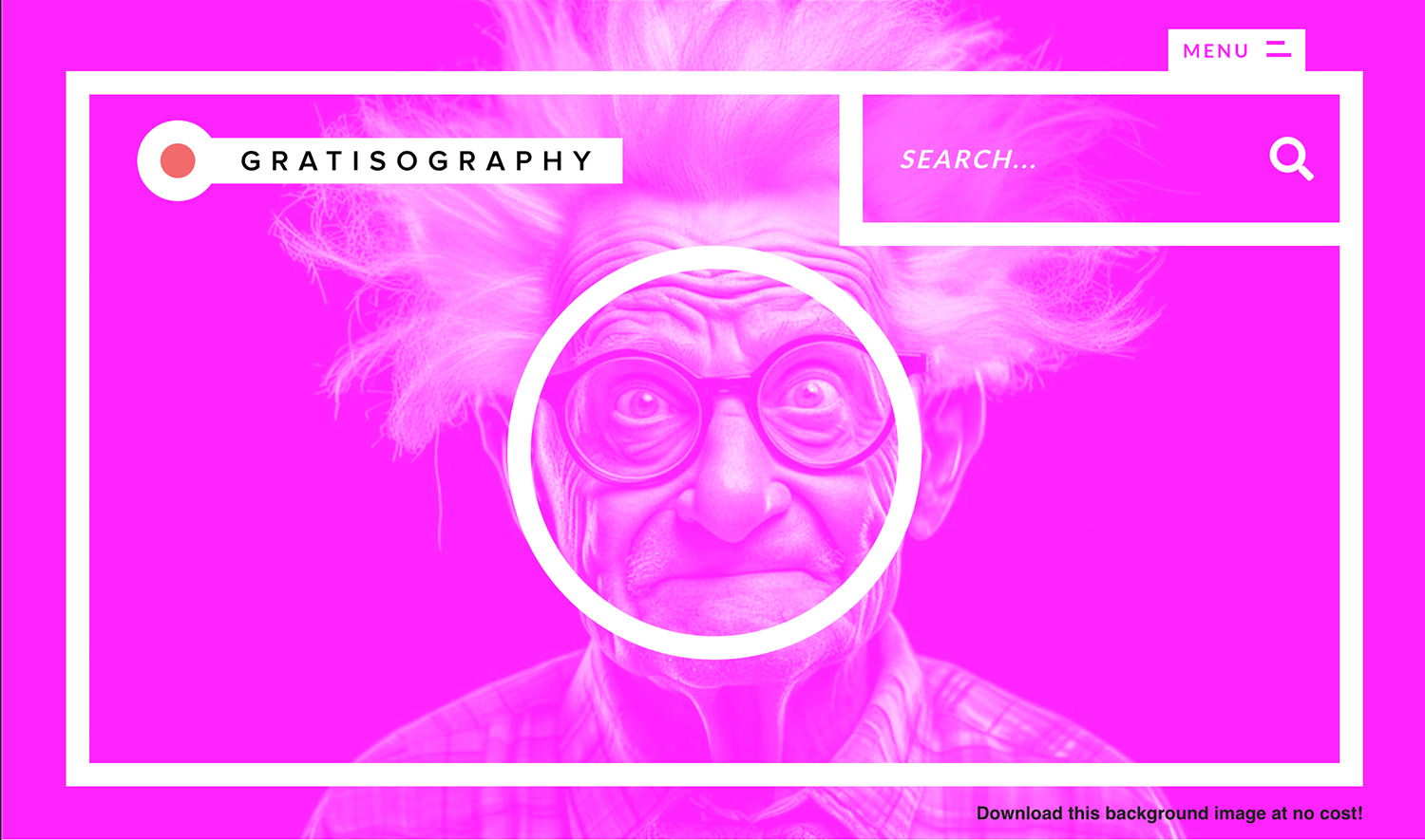 Gratisography website with quirky pink background and search bar